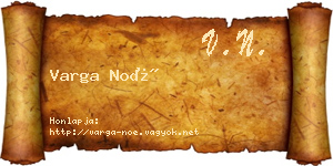 Varga Noé névjegykártya